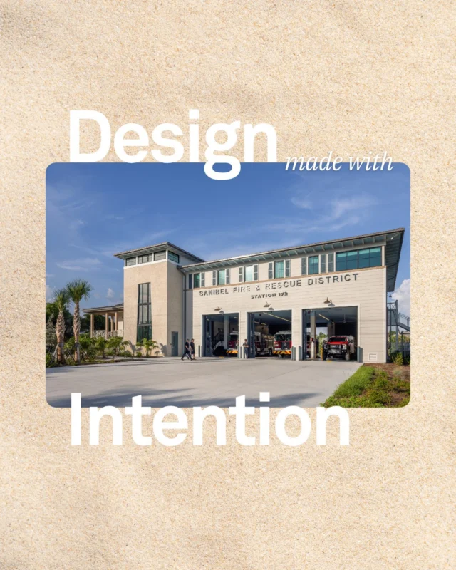 An intentional design rooted in the fabric of Sanibel. 🐚✨Sanibel Fire and Rescue District Station 172 marks a meaningful step forward in the island’s continued recovery from Hurricane Ian, restoring a critical civic facility dedicated to protecting all who live, work and visit the island.Inspired by Sanibel’s iconic lighthouse and renowned shelling history, a tower clad in Tabby, a durable, shell-based coastal material, creates a visual landmark while doubling as a functional training element for first responders.As a beacon, Station 172 is also a symbol of the character, strength and resilience of the island it proudly serves.