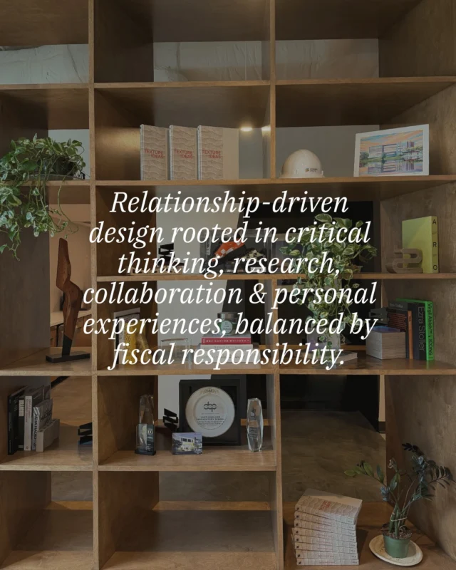 The blueprint behind Schenkel Shultz.Our mission is simple: relationship-driven design rooted in critical thinking, research, collaboration and personal experiences, balanced by fiscal responsibility.Every project begins by understanding the people, purpose and vision behind the prompt. It's this approach that transforms ideas into impactful design and clients into lifelong partners.